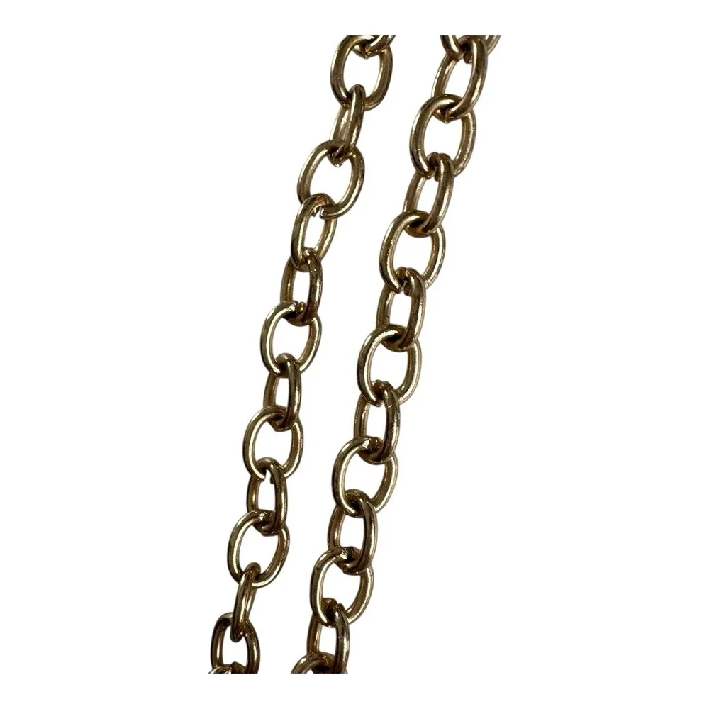 Without Tory Burch Robinson Dark  Pink Leather Chain Wallet Gold Hardware